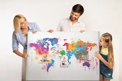 Geografická nástenka do detskej izby s mapou kontinentov