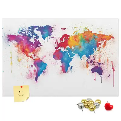 Geografická nástenka do detskej izby s mapou kontinentov
