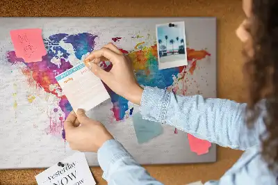 Geografická nástenka do detskej izby s mapou kontinentov