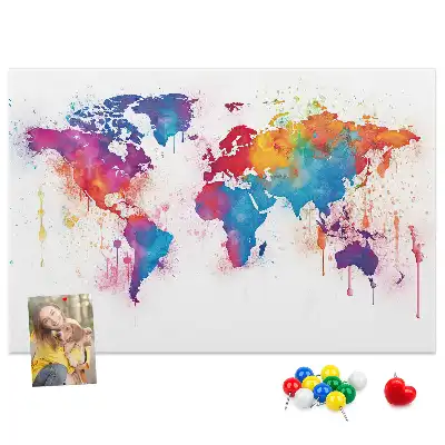 Geografická nástenka do detskej izby s mapou kontinentov