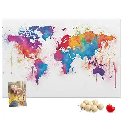 Geografická nástenka do detskej izby s mapou kontinentov