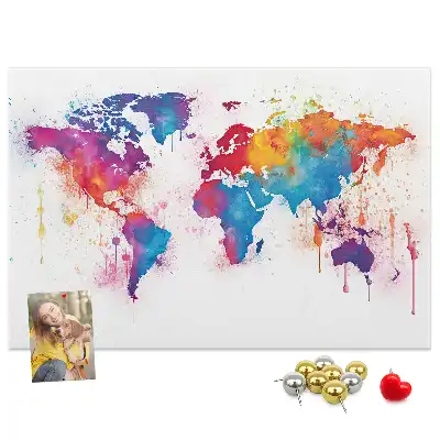 Geografická nástenka do detskej izby s mapou kontinentov