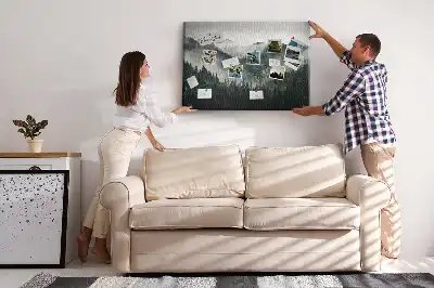 Korková nástenka s motívom lesnej krajiny