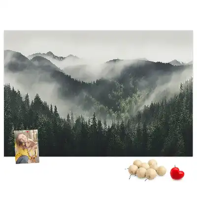 Korková nástenka s motívom lesnej krajiny