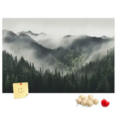 Korková nástenka s motívom lesnej krajiny