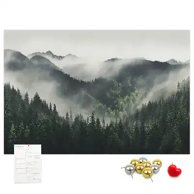 Korková nástenka s motívom lesnej krajiny
