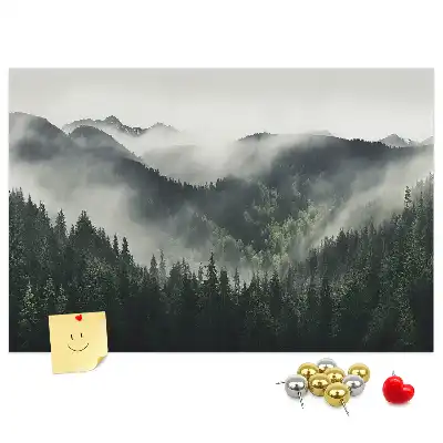 Korková nástenka s motívom lesnej krajiny