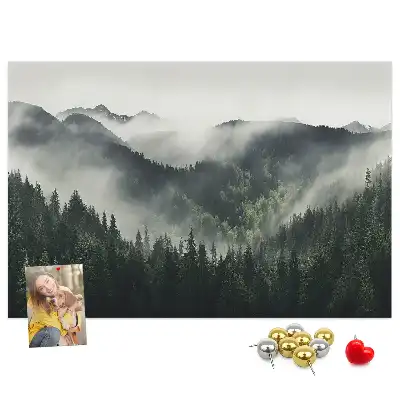Korková nástenka s motívom lesnej krajiny