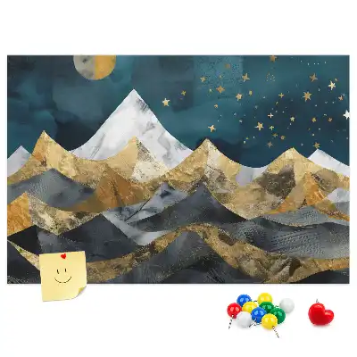 Korková nástenka Hory v noci