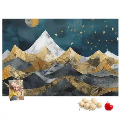 Korková nástenka Hory v noci