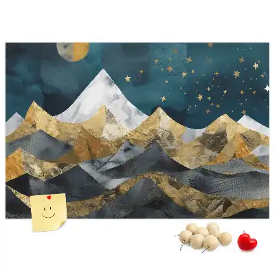 Korková nástenka Hory v noci