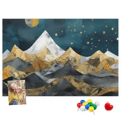 Korková nástenka Hory v noci