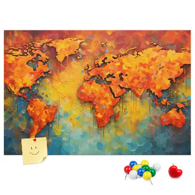Korková nástenka Dekoratívna nástenná mapa