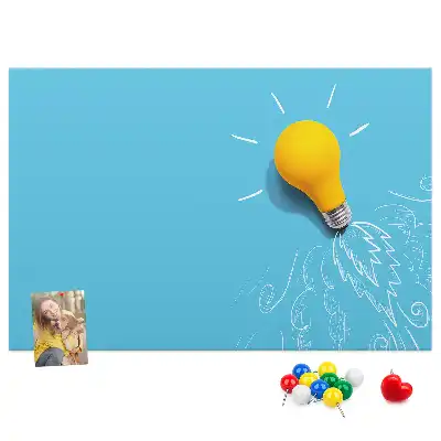 Nástenka do detskej izby s kresbou žiarovky