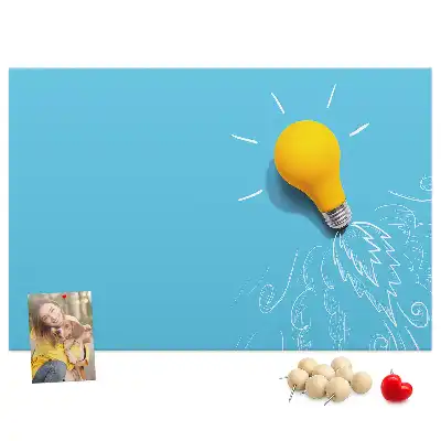 Nástenka do detskej izby s kresbou žiarovky