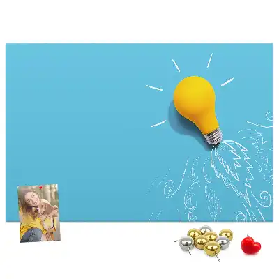 Nástenka do detskej izby s kresbou žiarovky