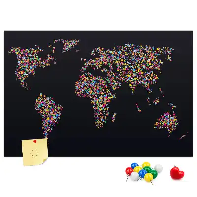 Nástenka do detskej izby Mapa sveta z bodiek