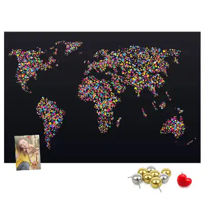 Nástenka do detskej izby Mapa sveta z bodiek