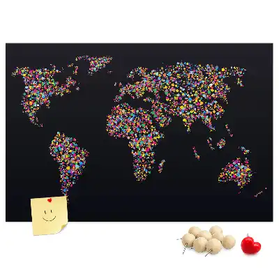 Nástenka do detskej izby Mapa sveta z bodiek
