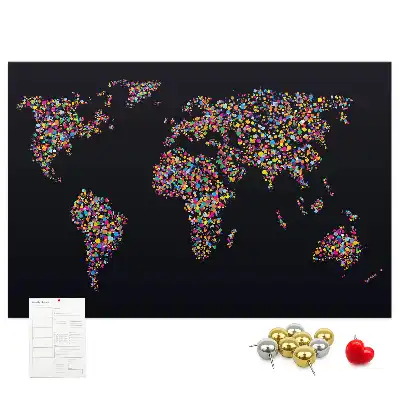 Nástenka do detskej izby Mapa sveta z bodiek