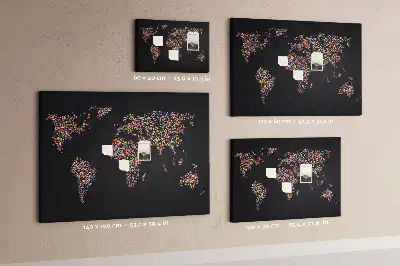 Nástenka do detskej izby Mapa sveta z bodiek