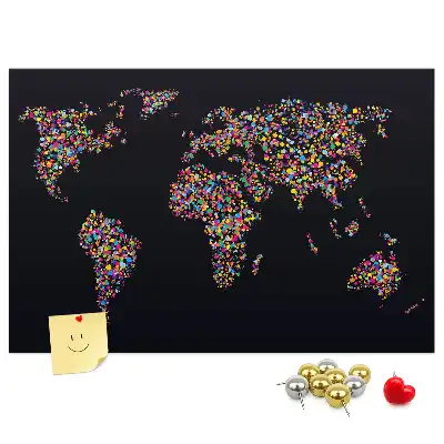 Nástenka do detskej izby Mapa sveta z bodiek