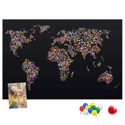 Nástenka do detskej izby Mapa sveta z bodiek
