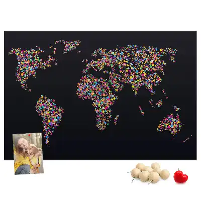 Nástenka do detskej izby Mapa sveta z bodiek
