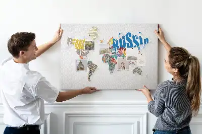 Korková nástenka Geografia z písmen a slov