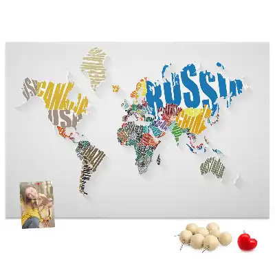 Korková nástenka Geografia z písmen a slov