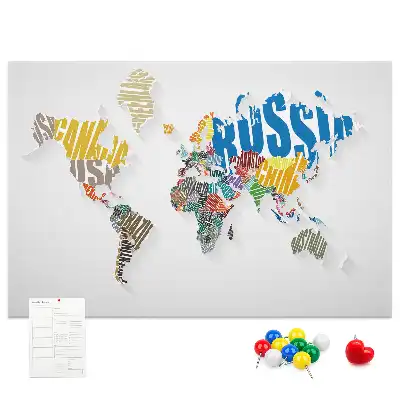 Korková nástenka Geografia z písmen a slov