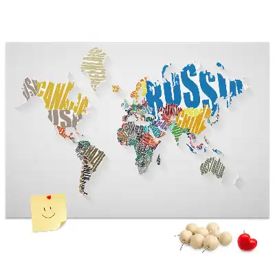 Korková nástenka Geografia z písmen a slov