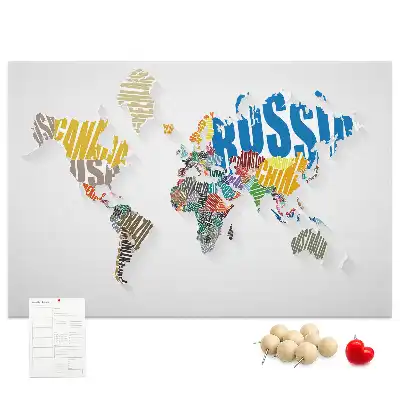 Korková nástenka Geografia z písmen a slov