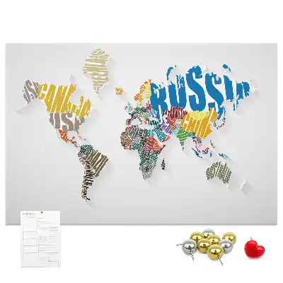 Korková nástenka Geografia z písmen a slov