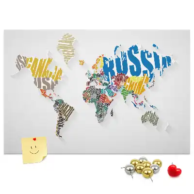 Korková nástenka Geografia z písmen a slov