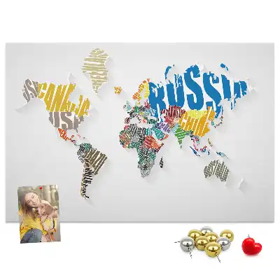 Korková nástenka Geografia z písmen a slov
