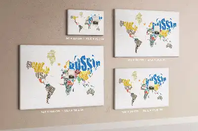 Korková nástenka s motívom mapy sveta