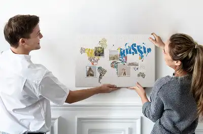 Korková nástenka s motívom mapy sveta