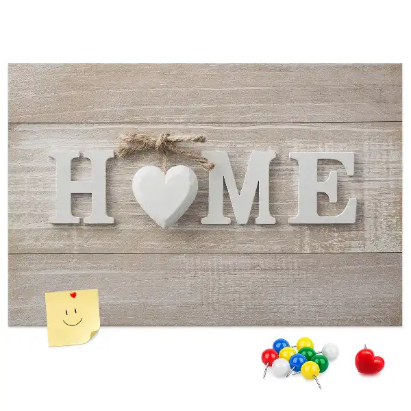 Korková nástenka na stenu s nápisom Home