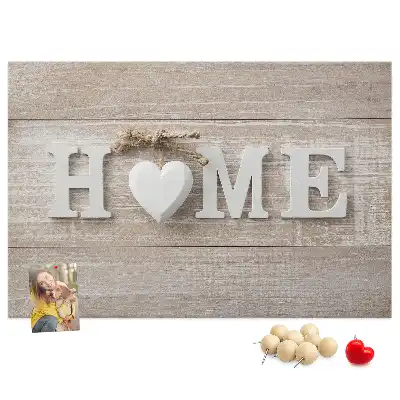 Korková nástenka na stenu s nápisom Home