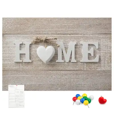 Korková nástenka na stenu s nápisom Home