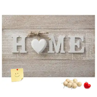 Korková nástenka na stenu s nápisom Home