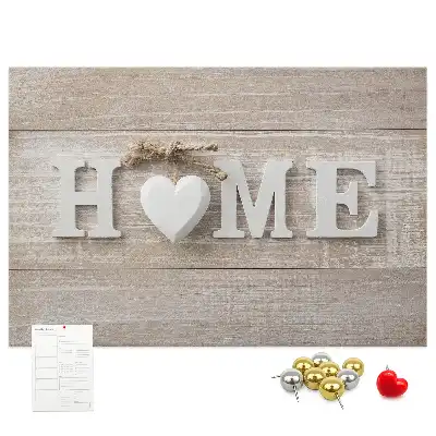 Korková nástenka na stenu s nápisom Home