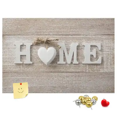 Korková nástenka na stenu s nápisom Home