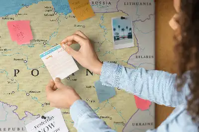 Nástenka do detskej izby s politickou mapou Poľska