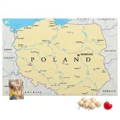 Nástenka do detskej izby s politickou mapou Poľska