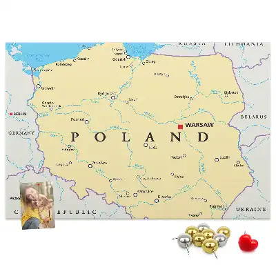 Nástenka do detskej izby s politickou mapou Poľska