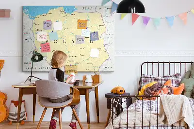 Nástenka do detskej izby s politickou mapou Poľska