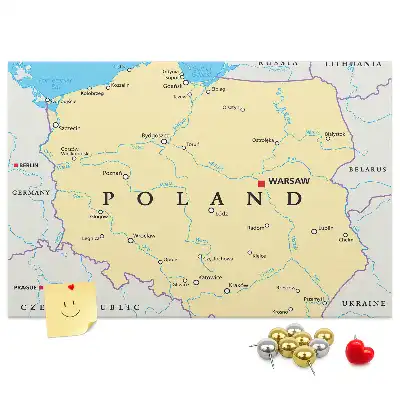 Nástenka do detskej izby s politickou mapou Poľska