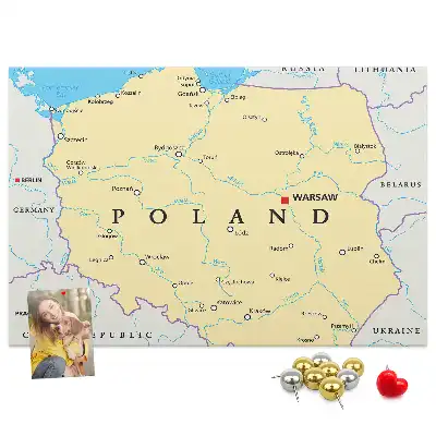 Nástenka do detskej izby s politickou mapou Poľska